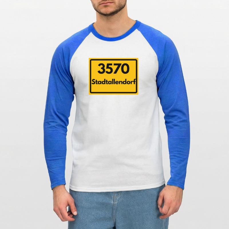 OLD POSTCODE POSTCODE RETRO 3570 STADTALLENDORF Unisex Long Sleeve Baseball T-Shirt