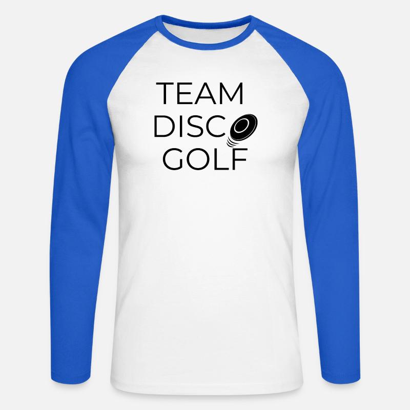 Team Disco Golf - Design mit Scheibe - Unisex Baseballshirt langarm - Weiß/Royalblau