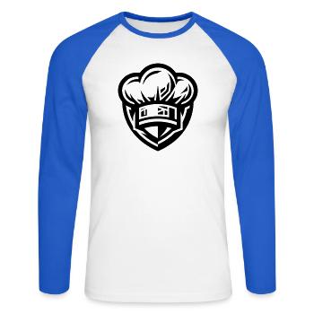 Chef's Hat Icon Cooking - Unisex Long Sleeve Baseball T-Shirt - white/royal blue - Front - Nik (191cm)