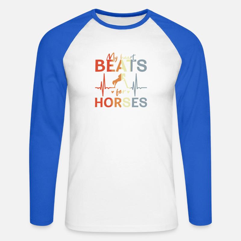 Amo andare a cavallo - Maglia da baseball a manica lunga da uomo - bianco/blu royal