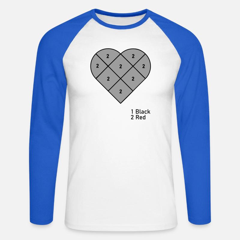Cuore a Numeri - Maglia da baseball a manica lunga da uomo - bianco/blu royal