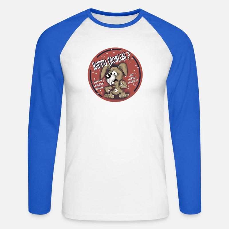 Haddu Problem - Unisex Baseballshirt langarm - Weiß/Royalblau