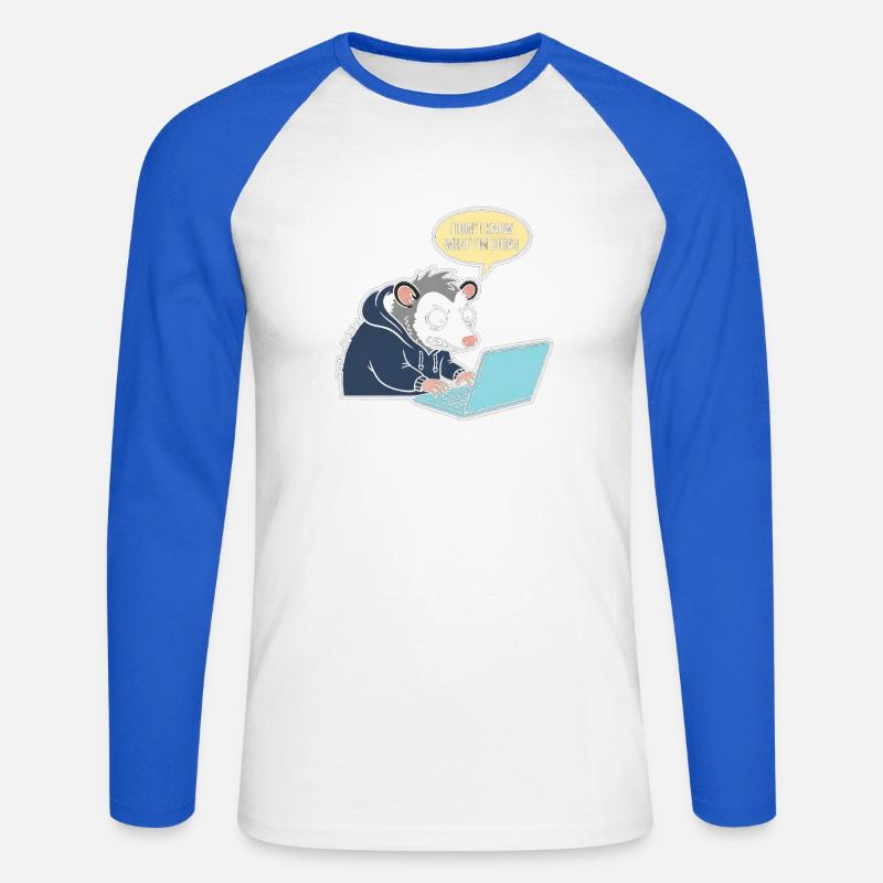 Topo sul portatile: cosa devo fare? - Maglia da baseball a manica lunga da uomo - bianco/blu royal