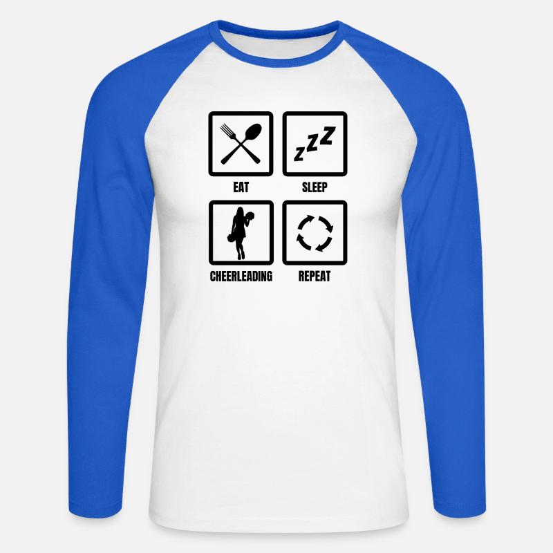 Cheerleading Routine - Unisex Baseballshirt langarm - Weiß/Royalblau