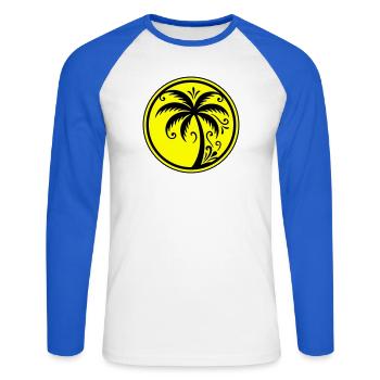 Palm tree icon beach - Unisex Long Sleeve Baseball T-Shirt - white/royal blue - Front - Nik (191cm)