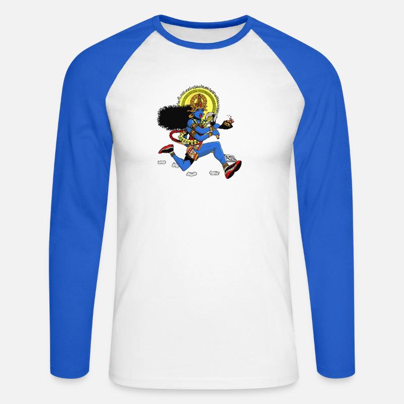 Kali runner - Maglia da baseball a manica lunga da uomo - bianco/blu royal