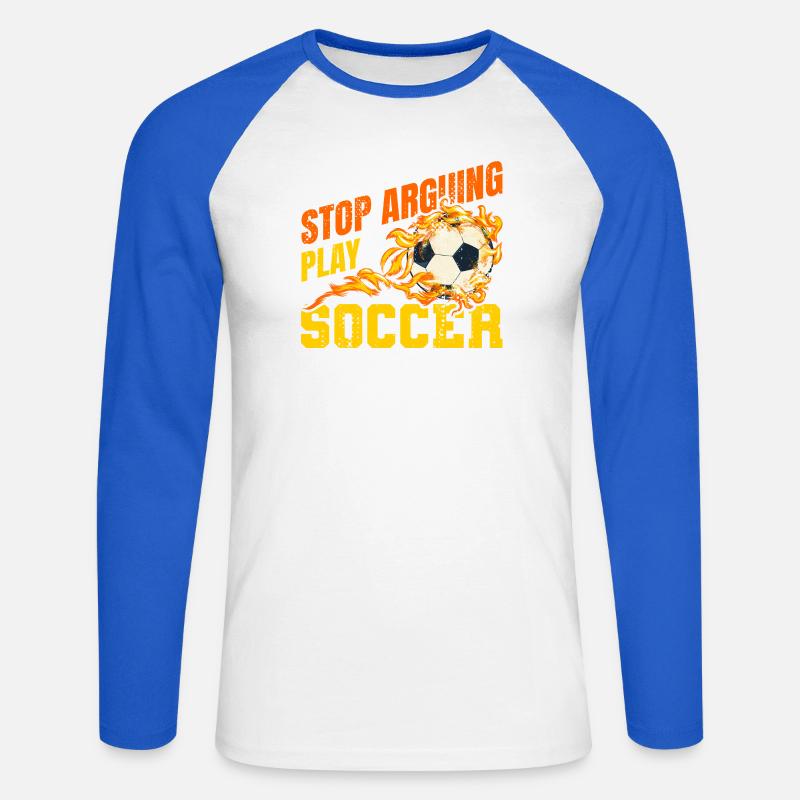 Fußball Witziger Spruch - Unisex Baseballshirt langarm - Weiß/Royalblau