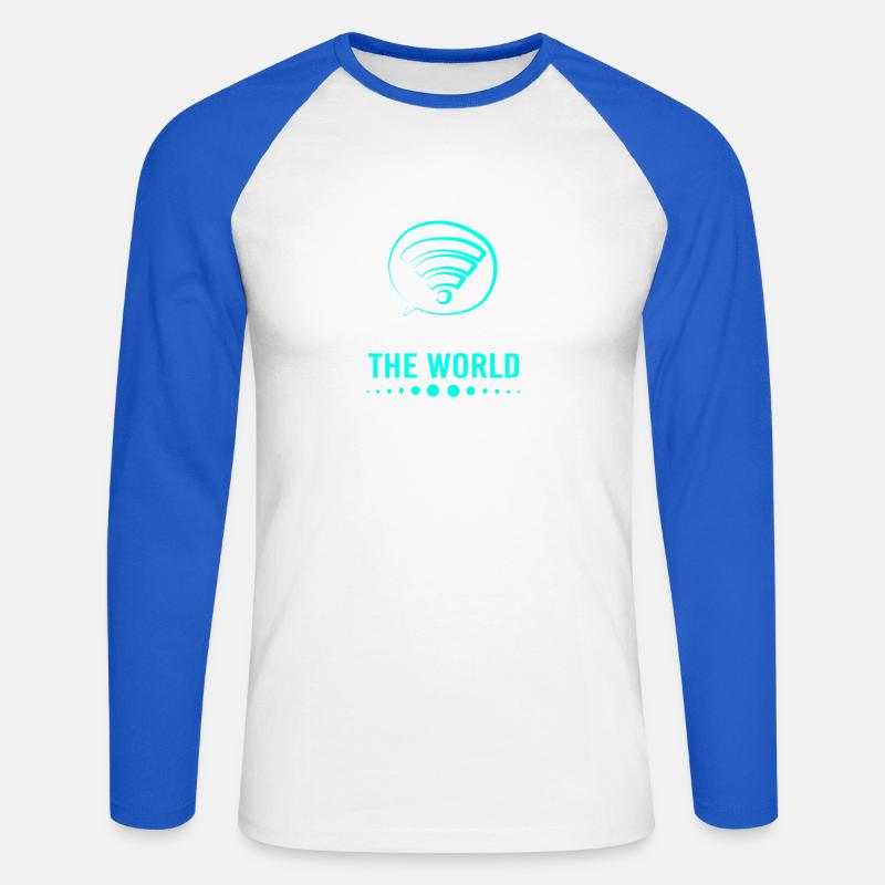 Network Engineer Programmer Computer Scientist - Unisex Long Sleeve Baseball T-Shirt - white/royal blue