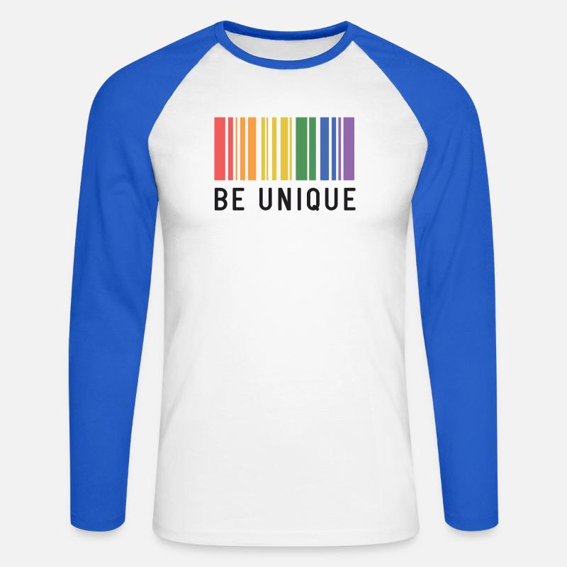 LGBT-Pride-Monat – Sei einzigartig - Unisex Baseballshirt langarm - Weiß/Royalblau