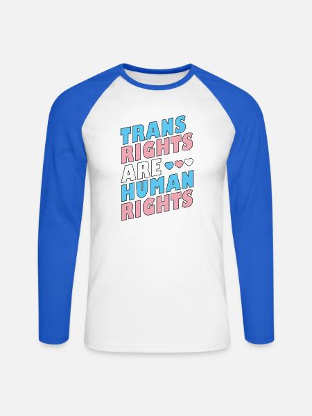LGBTQ-Pride-Monat – Trans-Rechte sind Menschenrechte - Unisex Baseballshirt langarm - Weiß/Royalblau