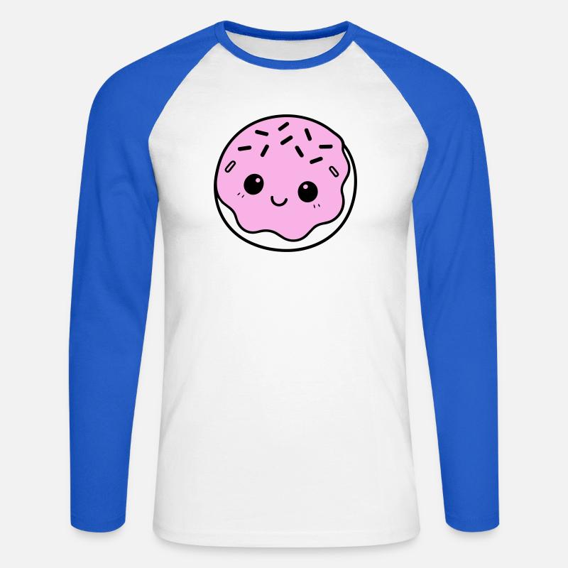 Donut Cute - Unisex Baseballshirt langarm - Weiß/Royalblau