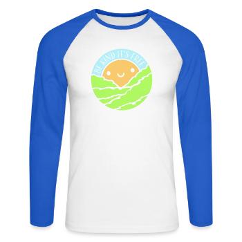 Sois gentil, c’est une déclaration de gentillesse gratuite qui dit - T-shirt baseball manches longues Homme - blanc/bleu royal - Devant - Nik (191cm)