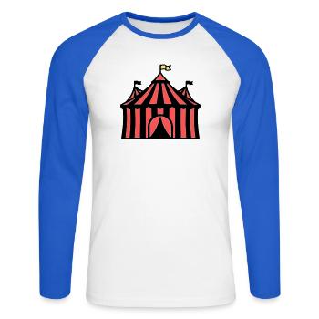 Circus Tent Manege Circus Colorful - Unisex Long Sleeve Baseball T-Shirt - white/royal blue - Front - Nik (191cm)