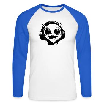 Alien - Unisex Long Sleeve Baseball T-Shirt - white/royal blue - Front - Nik (191cm)