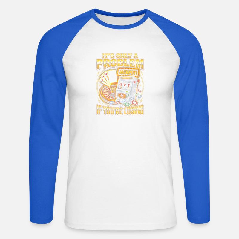 Nur ein Problem Beim Verlieren - Unisex Baseballshirt langarm - Weiß/Royalblau