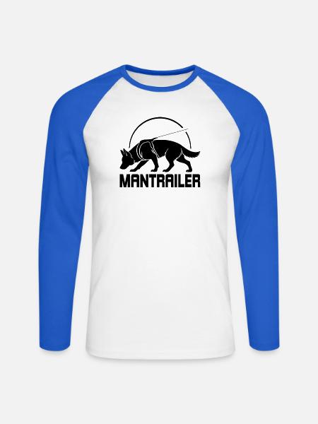 Deutscher Schäferhund MANTRAILER Suchhunde Hunde - Unisex Baseballshirt langarm - Weiß/Royalblau