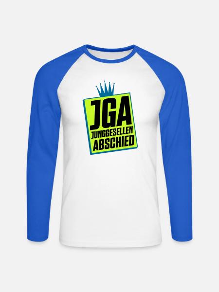 Junggesellenabschied JGA Neon Design - Unisex Baseballshirt langarm - Weiß/Royalblau