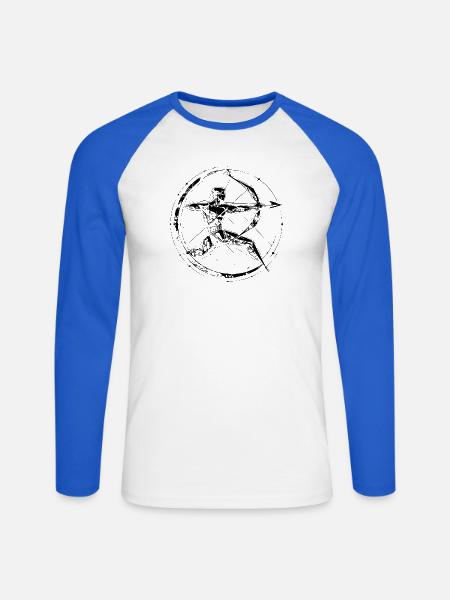Schütze Sternzeichen – Ziel & Freiheit - Unisex Baseballshirt langarm - Weiß/Royalblau