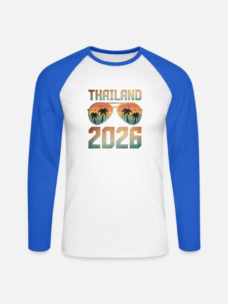 Thailand 2026 - Unisex Long Sleeve Baseball T-Shirt - white/royal blue