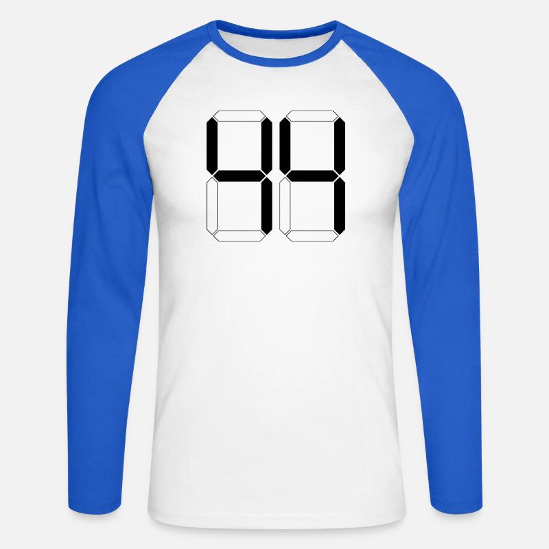 NUMMER 44 Vierundvierzig Geschenk Digital - Unisex Baseballshirt langarm - Weiß/Royalblau