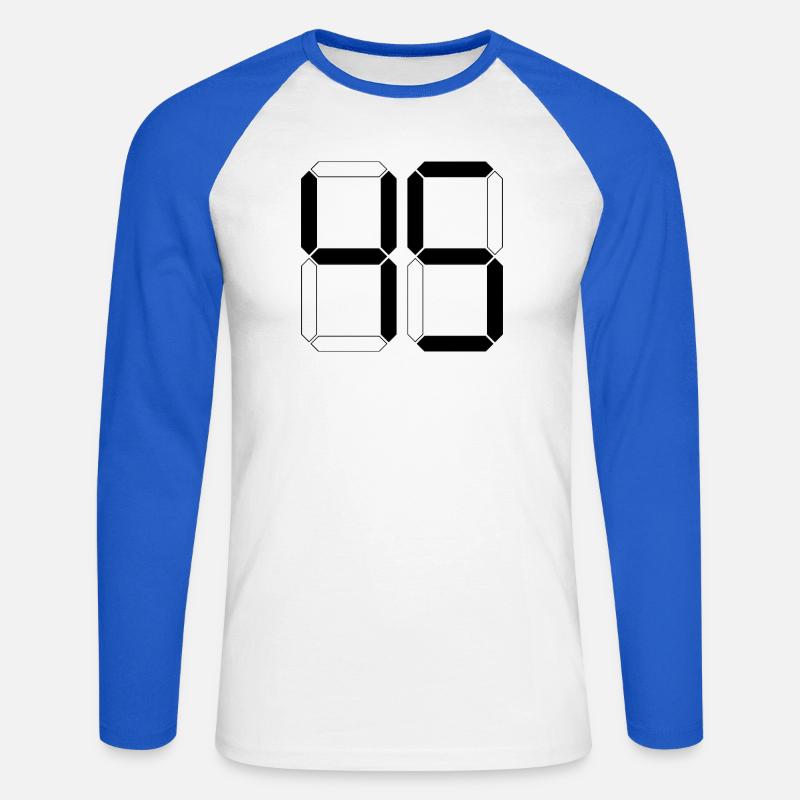 NUMMER 45 Fünfundvierzig Geschenk Digital - Unisex Baseballshirt langarm - Weiß/Royalblau