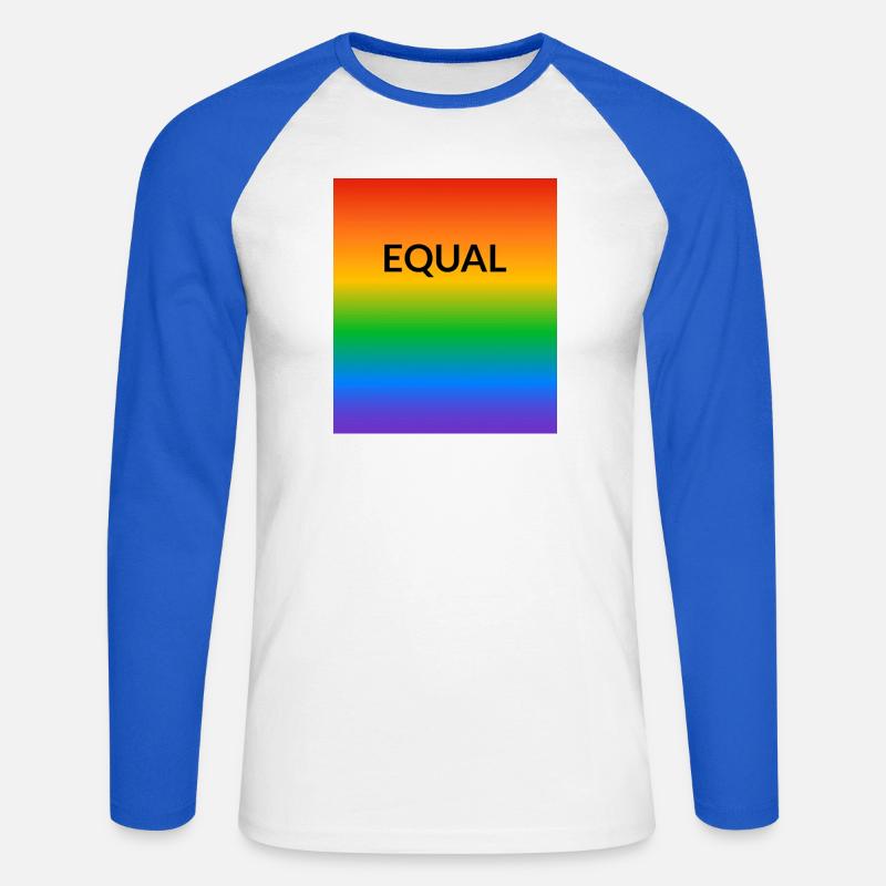 Rainbow Equal LGBT Pride Monat - Unisex Baseballshirt langarm - Weiß/Royalblau