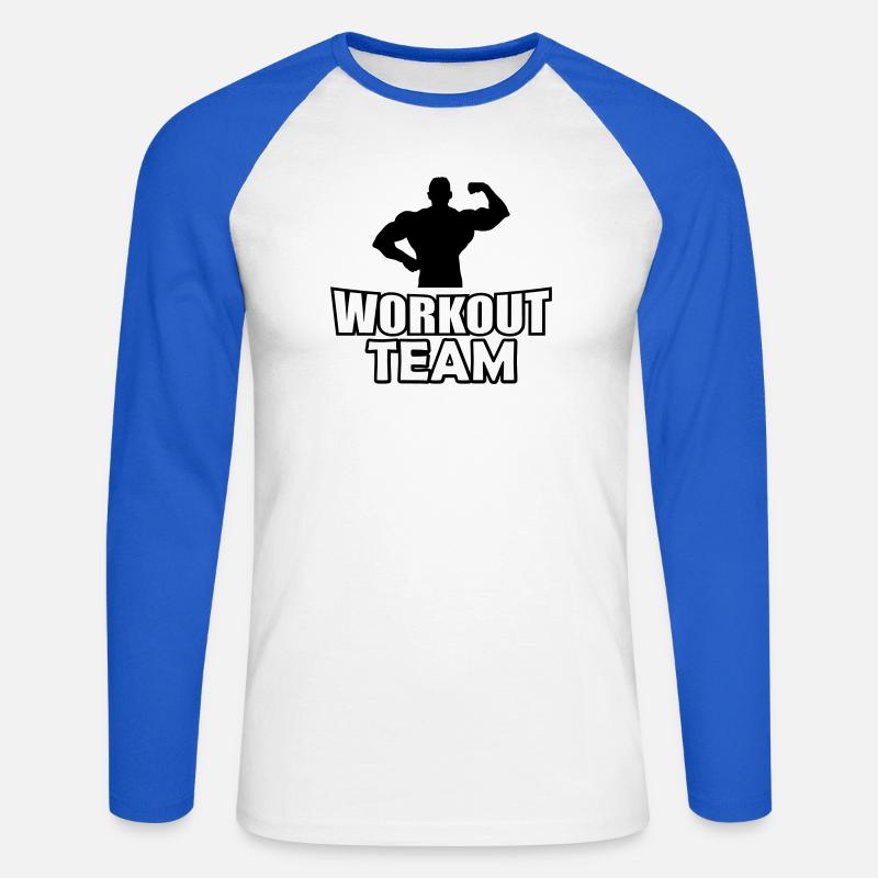 Workout Team - Unisex Baseballshirt langarm - Weiß/Royalblau