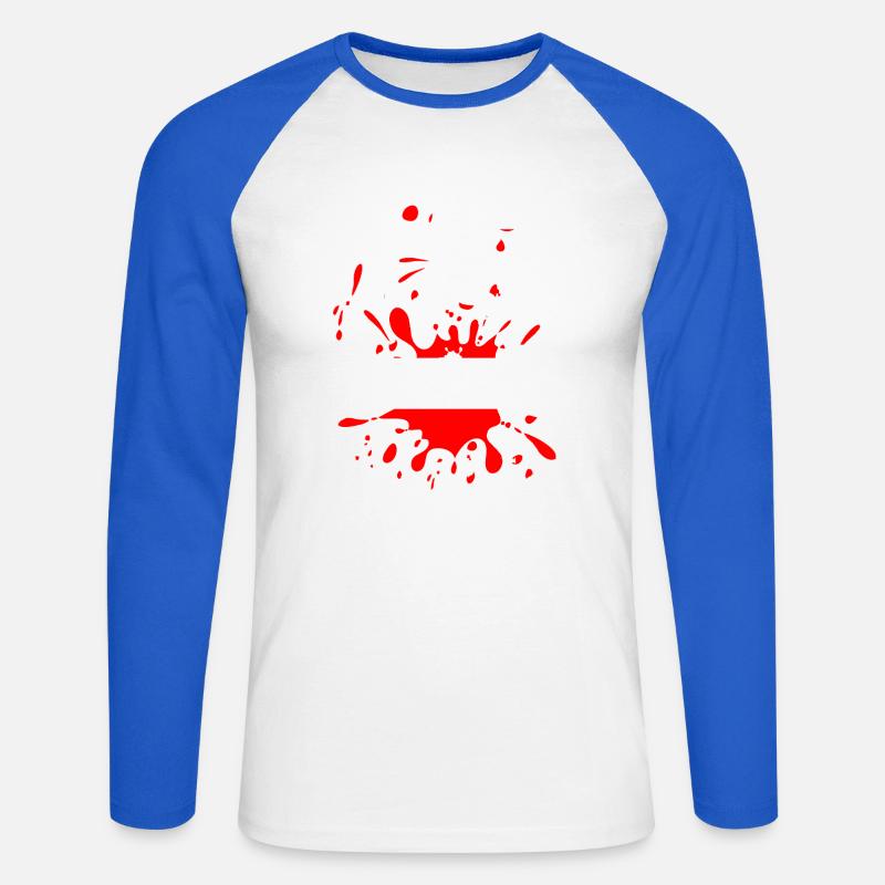Mud Run Man – Custom Splash Runner - Unisex Baseballshirt langarm - Weiß/Royalblau