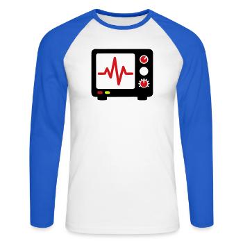 EKG Monitor Herzschlag Medizin - Unisex Baseballshirt langarm - Weiß/Royalblau - Vorne - Nik (191cm)