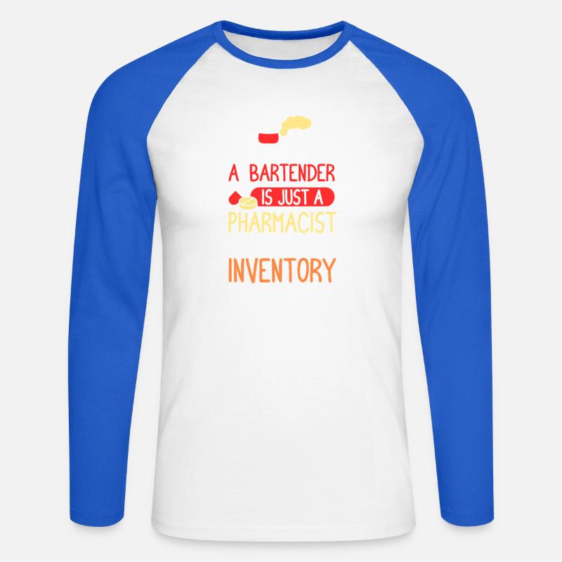 Barkeeper Kellner bartender Barmann - Unisex Baseballshirt langarm - Weiß/Royalblau