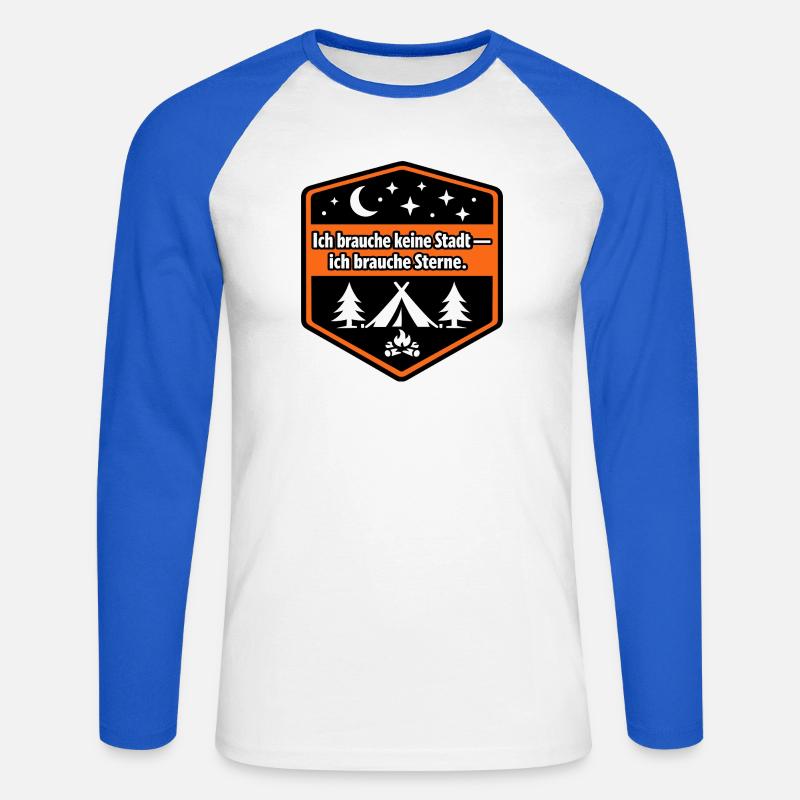 Camper van, panel van, motorhome - Unisex Long Sleeve Baseball T-Shirt - white/royal blue