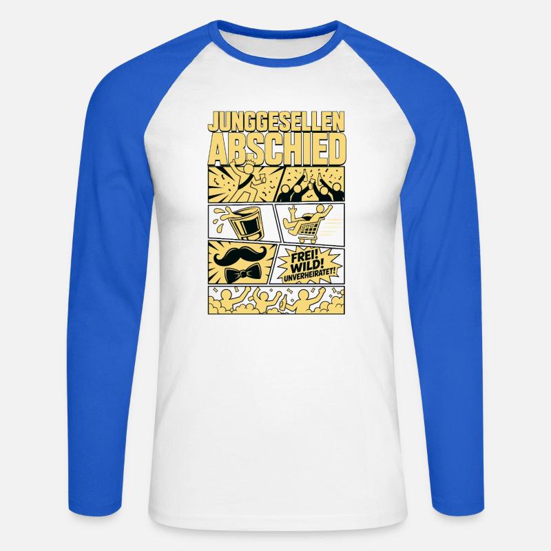 Legendärer Junggesellenabend - Unisex Baseballshirt langarm - Weiß/Royalblau