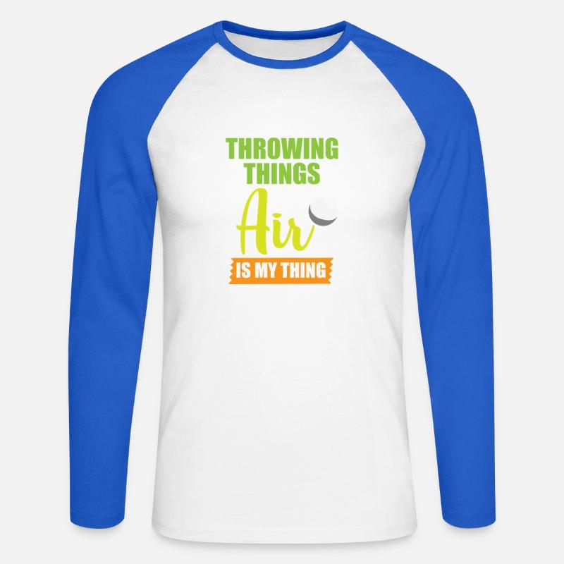 Diskuswurf Diskuswerfen Diskus diskuswerfer - Unisex Baseballshirt langarm - Weiß/Royalblau