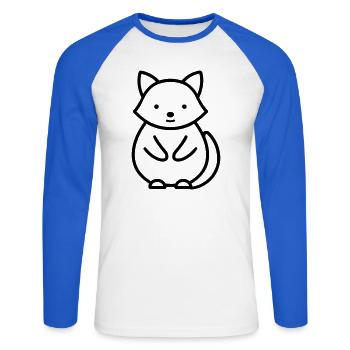 raccoon - Unisex Long Sleeve Baseball T-Shirt - white/royal blue - Front - Nik (191cm)