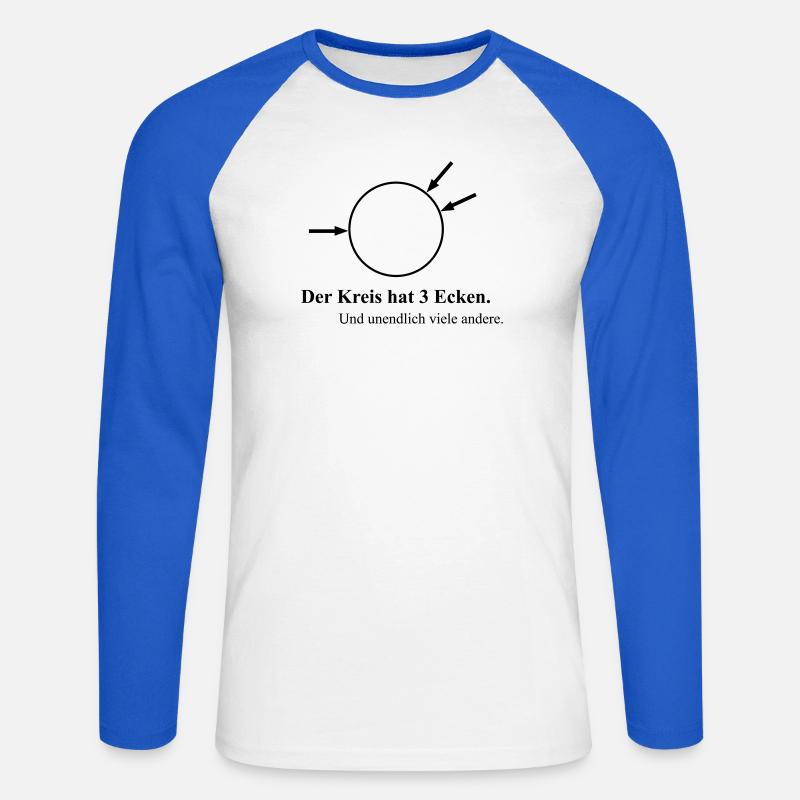 Drei Ecken - Unisex Baseballshirt langarm - Weiß/Royalblau