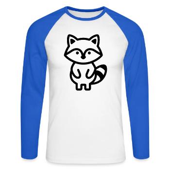 raccoon - Unisex Long Sleeve Baseball T-Shirt - white/royal blue - Front - Nik (191cm)