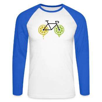 bike lemon - Unisex Long Sleeve Baseball T-Shirt - white/royal blue - Front - Nik (191cm)