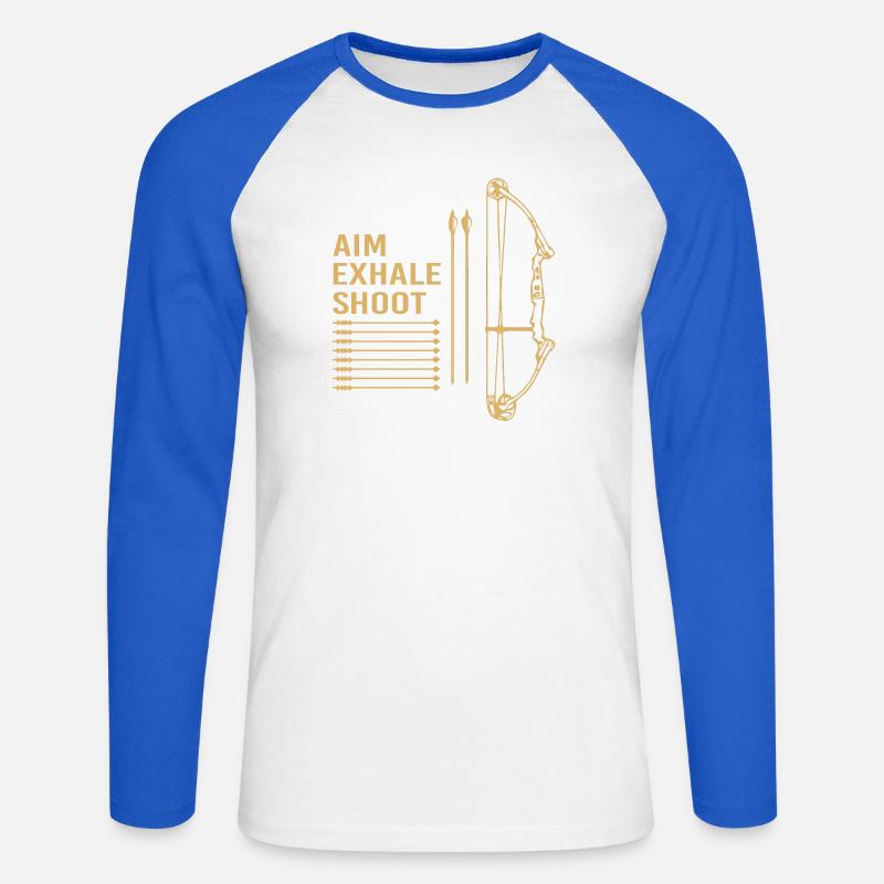 Bogenschütze Bogen Bogenschießen - Unisex Baseballshirt langarm - Weiß/Royalblau