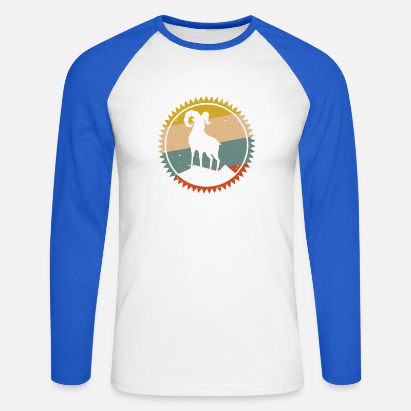 Desert Sunset Kamel Emblem - Unisex Baseballshirt langarm - Weiß/Royalblau