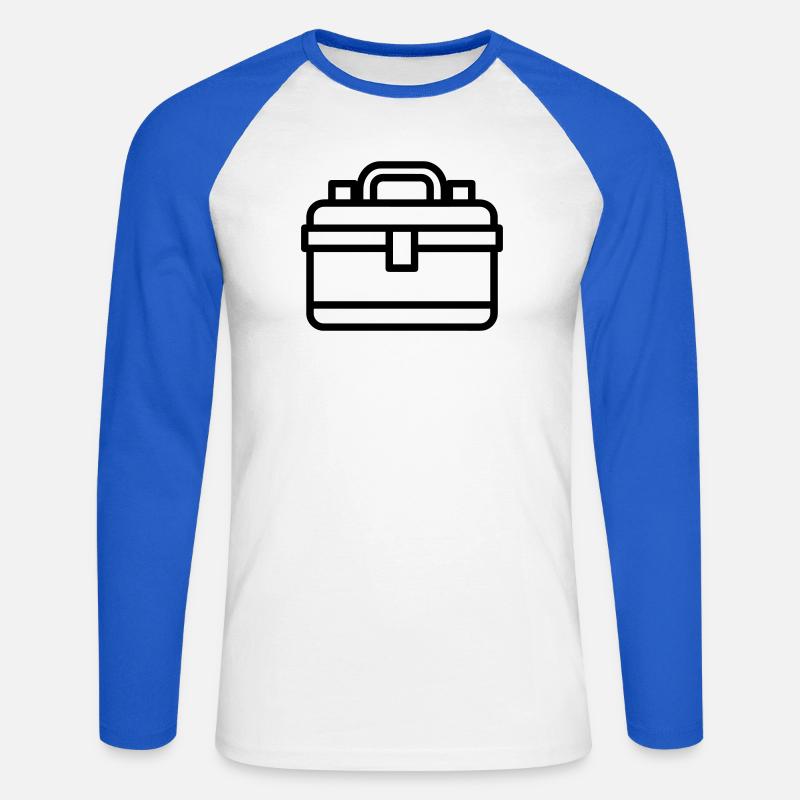 Toolbox - Unisex Long Sleeve Baseball T-Shirt - white/royal blue