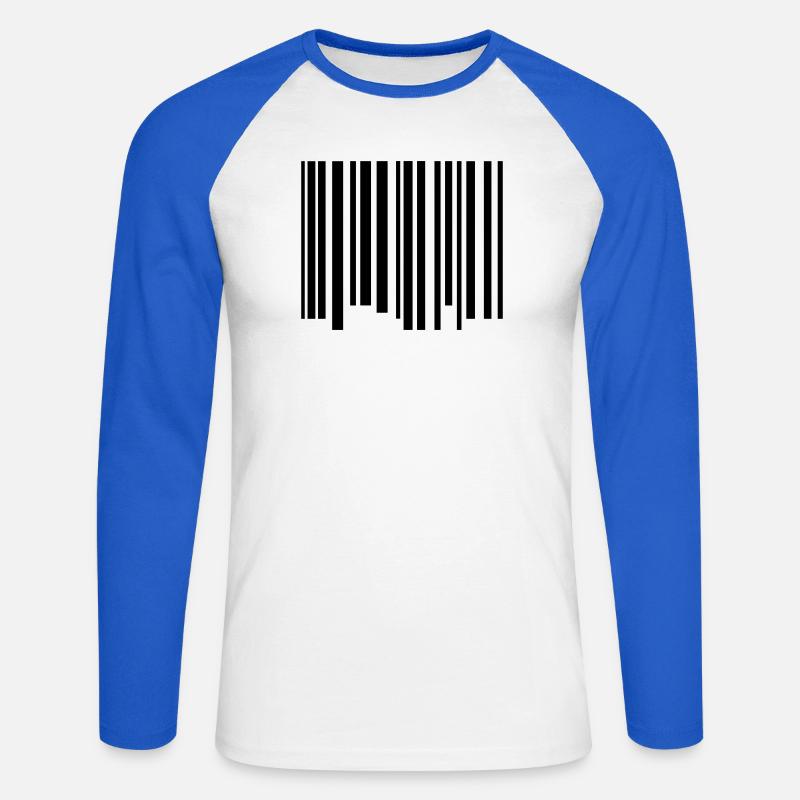 Barcode - Unisex Baseballshirt langarm - Weiß/Royalblau