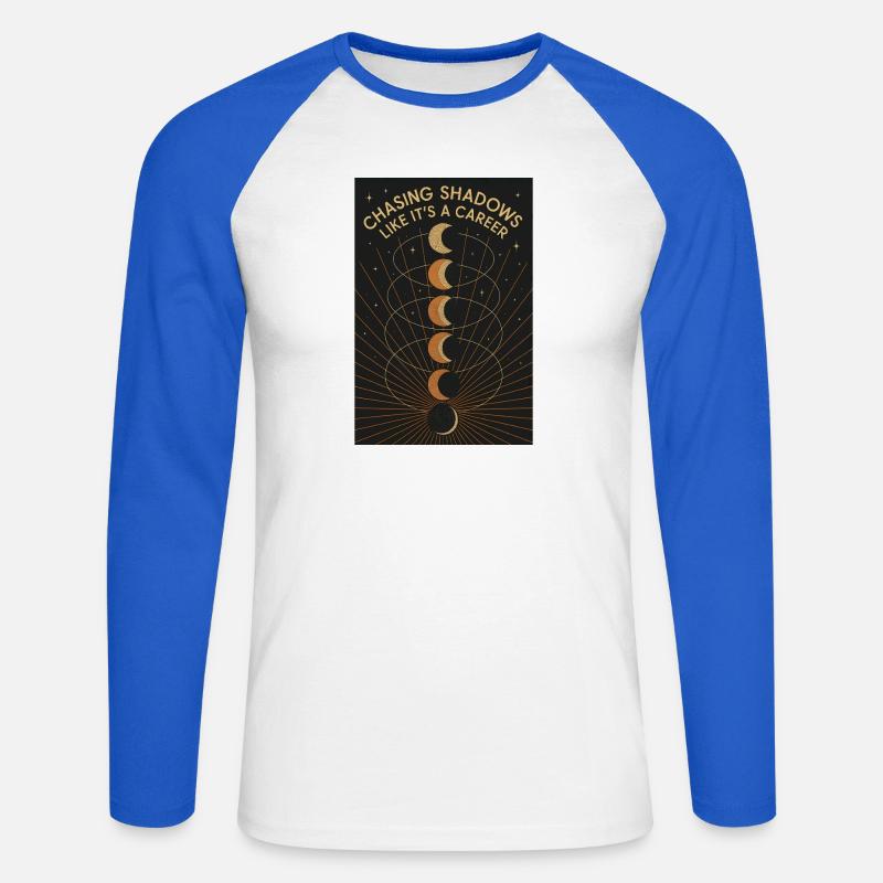 Shadow Hunt | Solar eclipse - Unisex Long Sleeve Baseball T-Shirt - white/royal blue