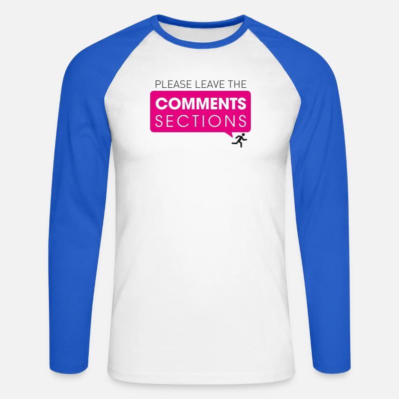 Please Leave The Comments Section - Unisex Baseballshirt langarm - Weiß/Royalblau