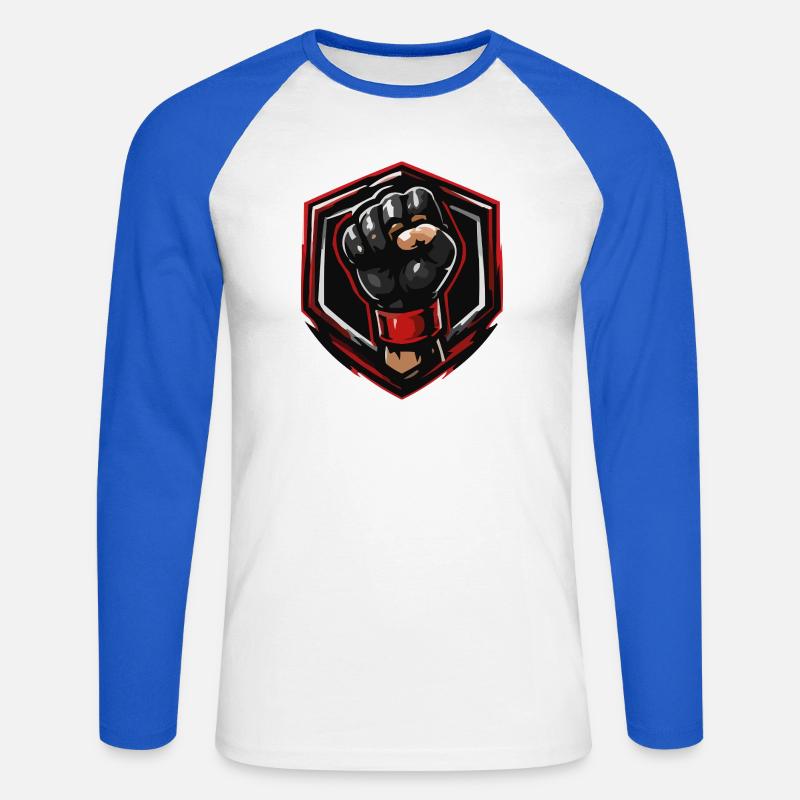 Faust Wappen Emblem - Unisex Baseballshirt langarm - Weiß/Royalblau