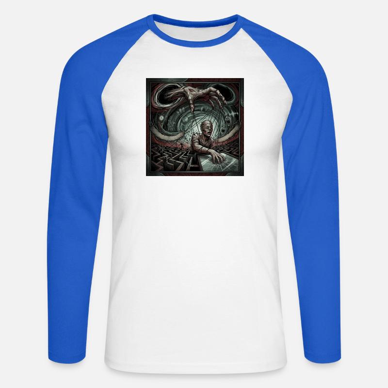Kontrollstränge - Unisex Baseballshirt langarm - Weiß/Royalblau