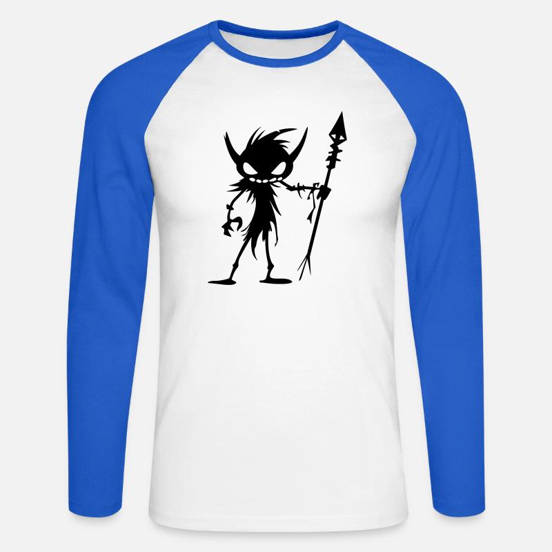 Goblin Ork - Unisex Baseballshirt langarm - Weiß/Royalblau