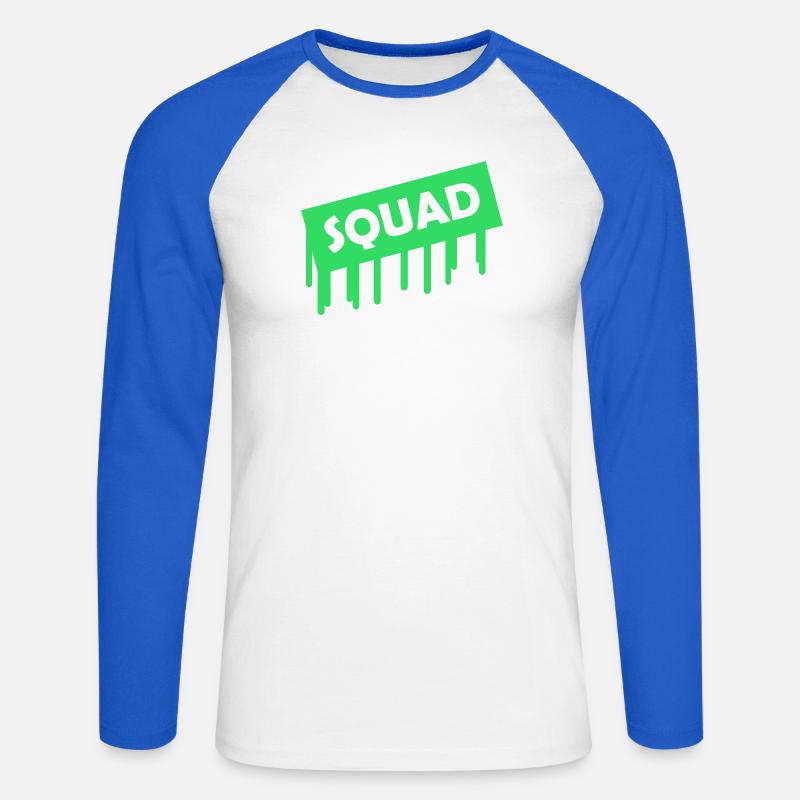 squad- - Unisex Baseballshirt langarm - Weiß/Royalblau