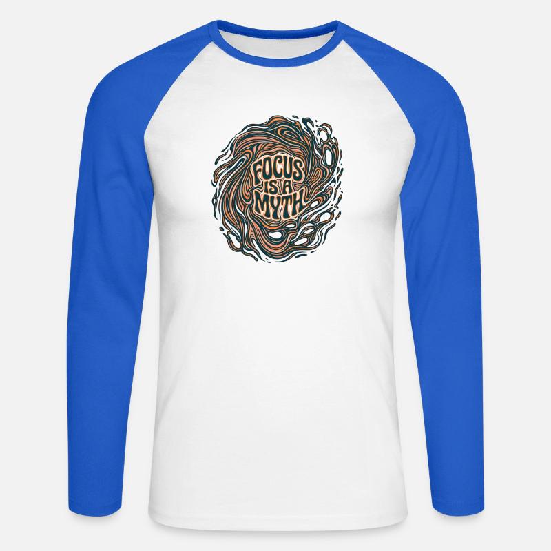 Myth Focus Optics - Unisex Baseballshirt langarm - Weiß/Royalblau