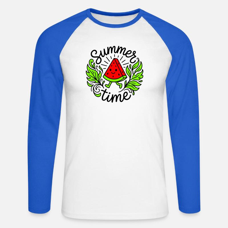 Daylight saving time - Unisex Long Sleeve Baseball T-Shirt - white/royal blue