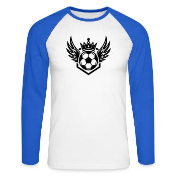 Armoiries de football Ailes - T-shirt baseball manches longues Homme - blanc/bleu royal - Devant - Nik (191cm)